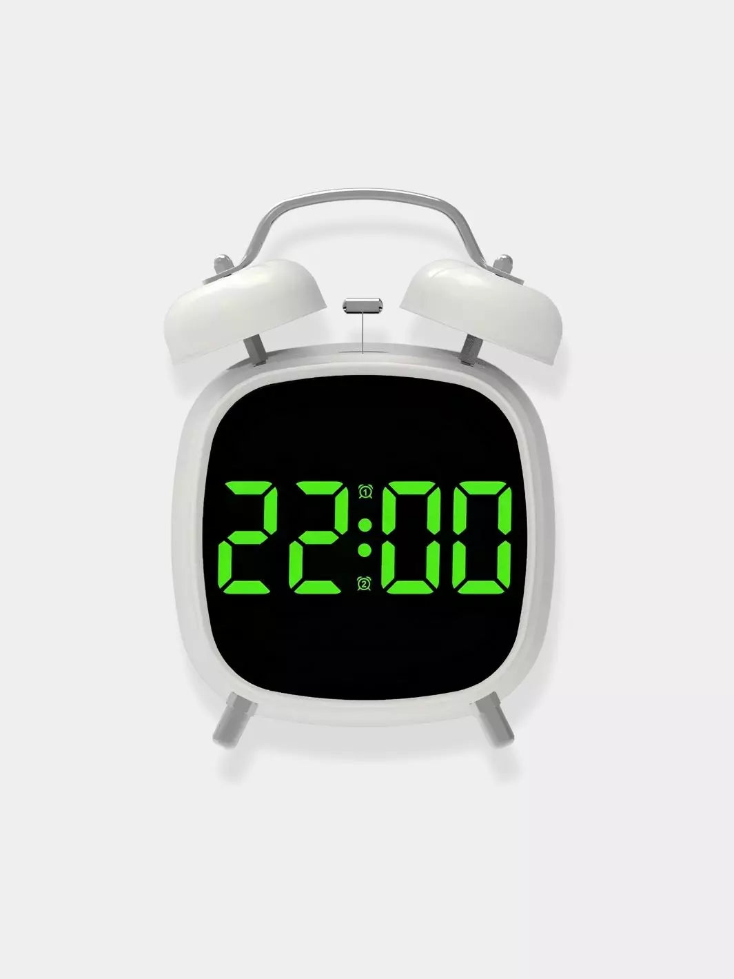 Réveil cloche digital blanc