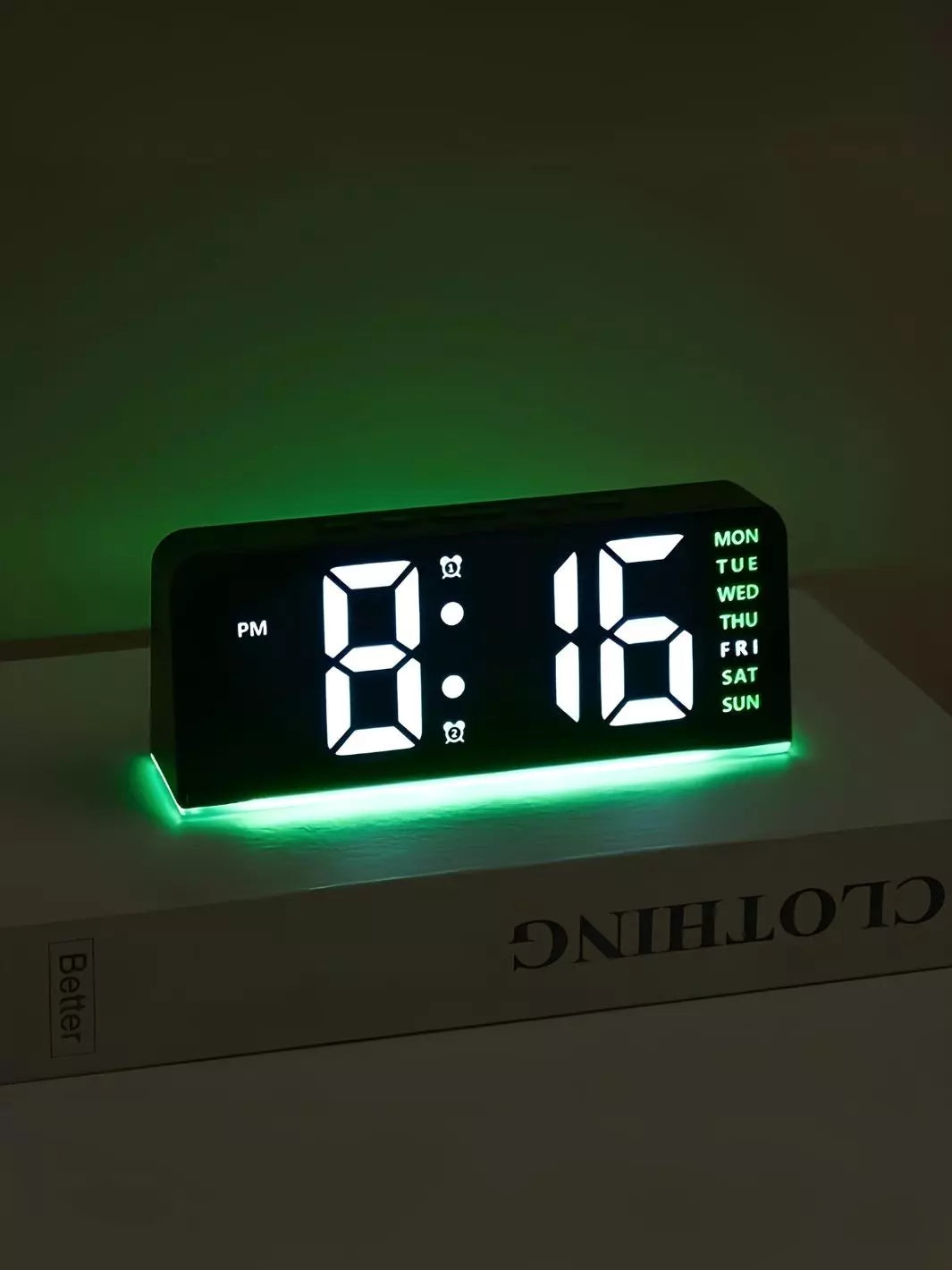 Réveil digital LED lumineux vert
