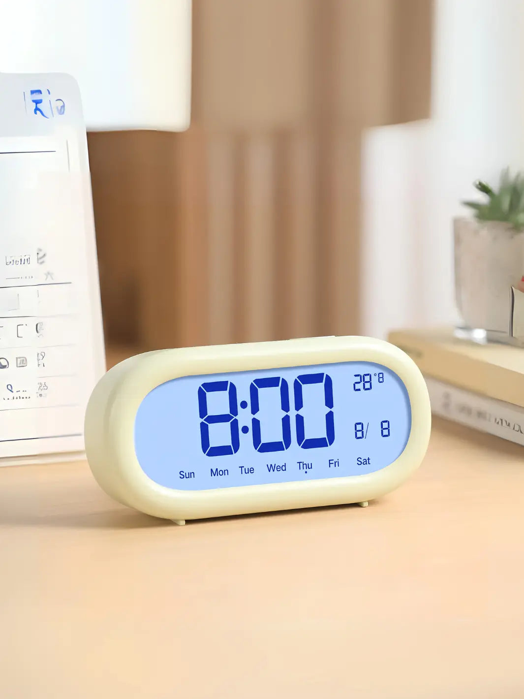 Réveil digital épuré vert