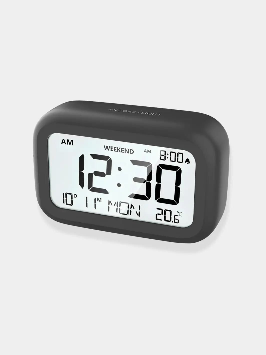 Réveil numérique rétroéclairage LCD Noir