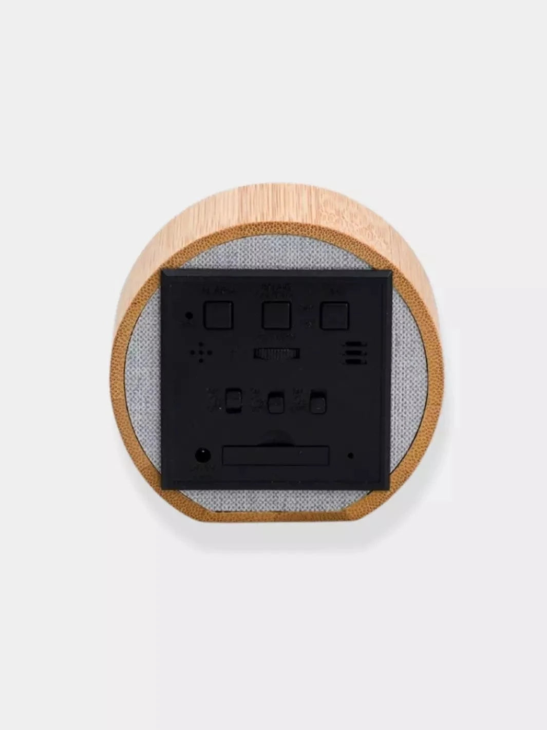 Réveil LED rond en bambou