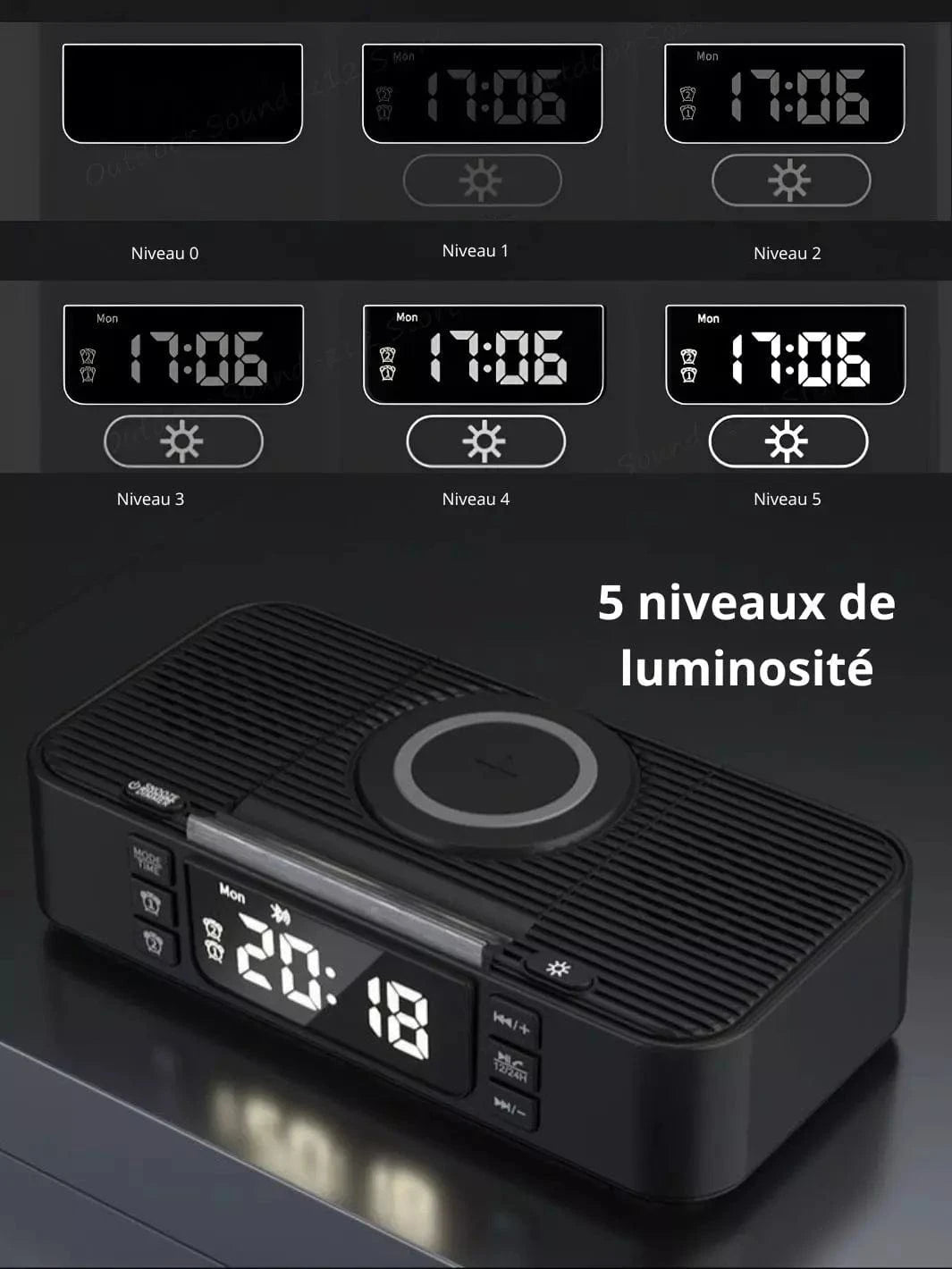 Réveil sans fil design