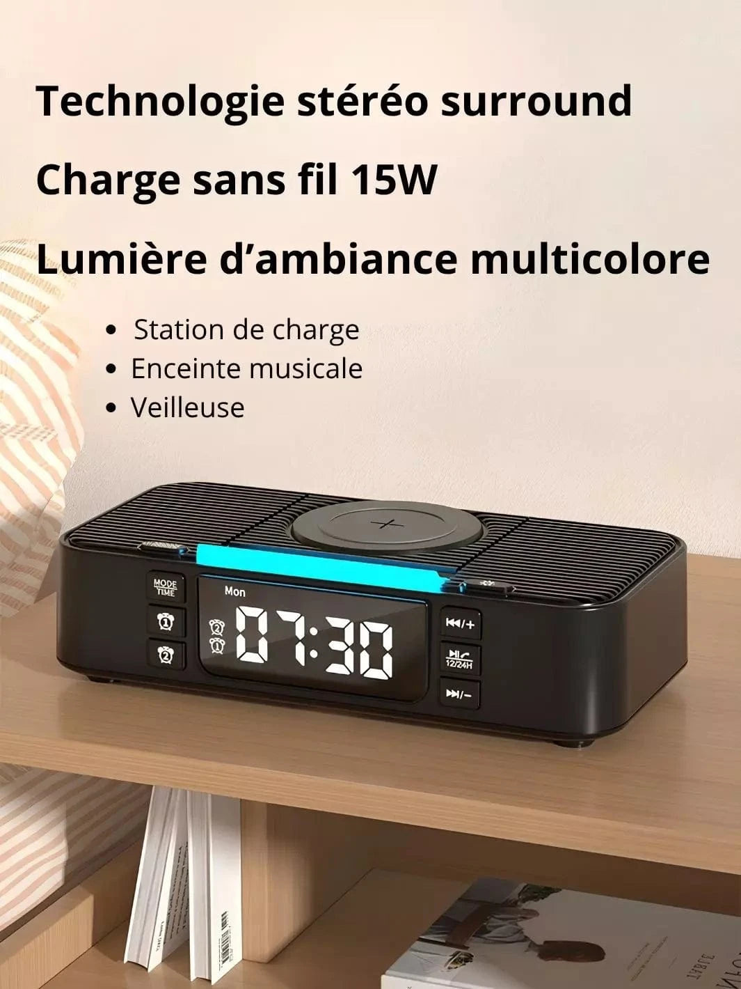 Réveil sans fil design