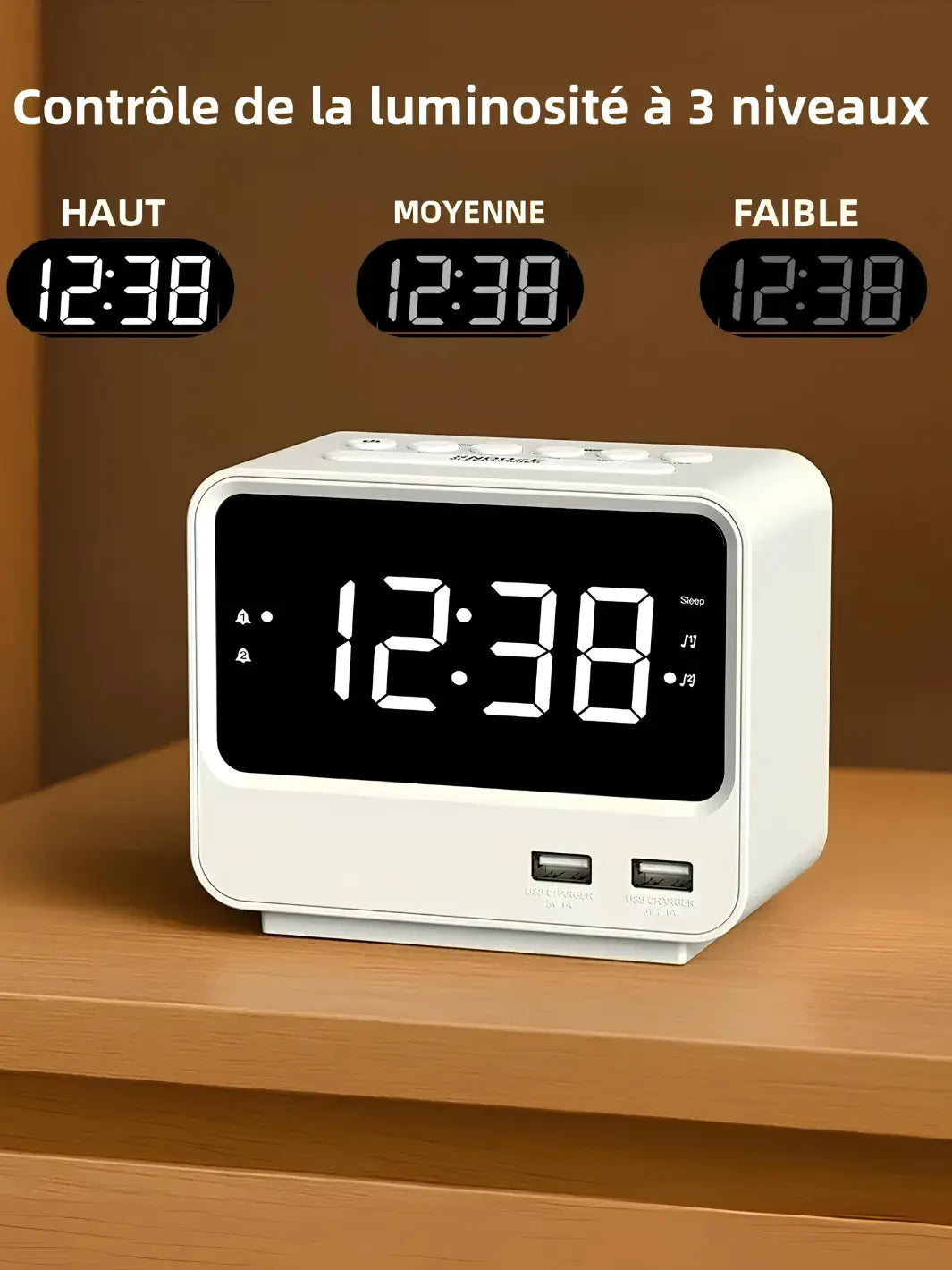 Radio réveil digital USB