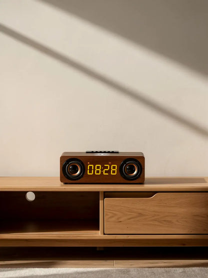 Radio réveil bois chargeur sans fil