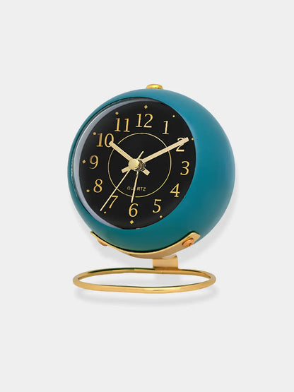 Réveil design vintage cadran noir Bleu