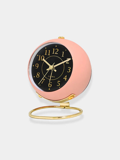 Réveil design vintage cadran noir Rose