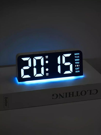 Réveil digital LED lumineux bleu
