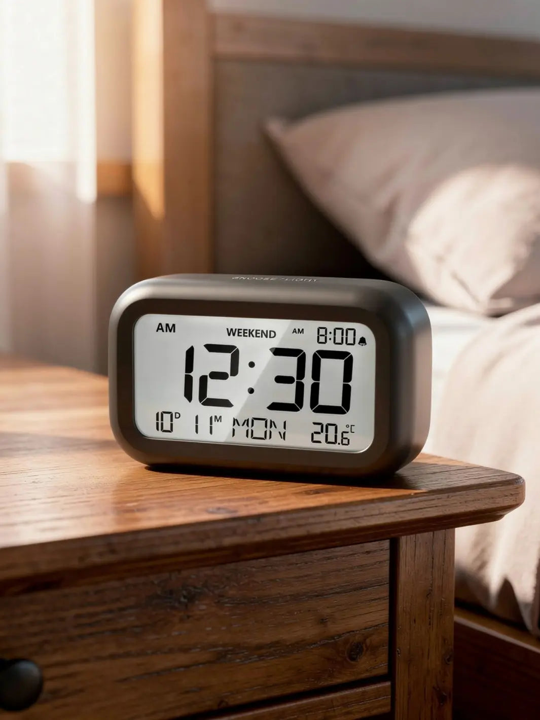 Réveil numérique rétroéclairage LCD