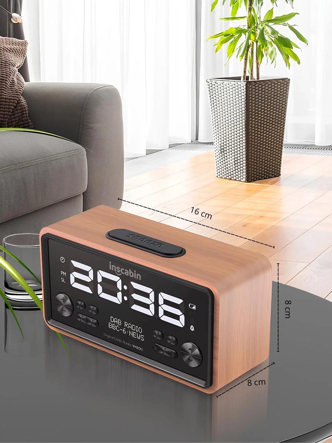 Radio réveil bois bluetooth