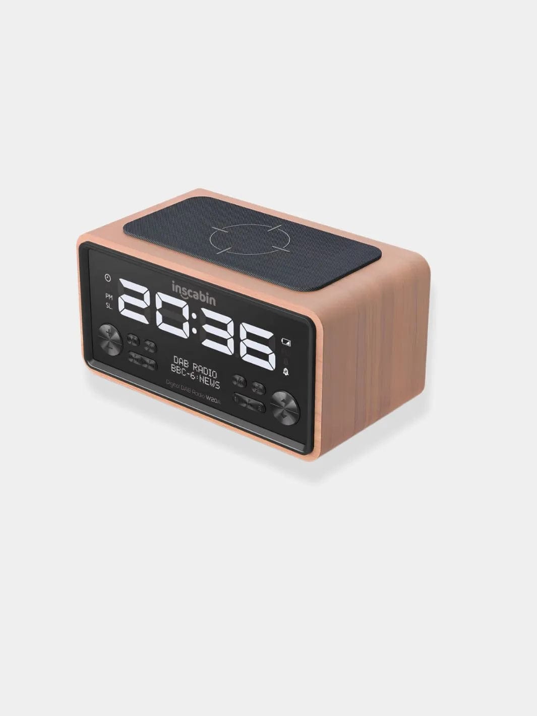 Radio réveil bois bluetooth chargeur Bois clair