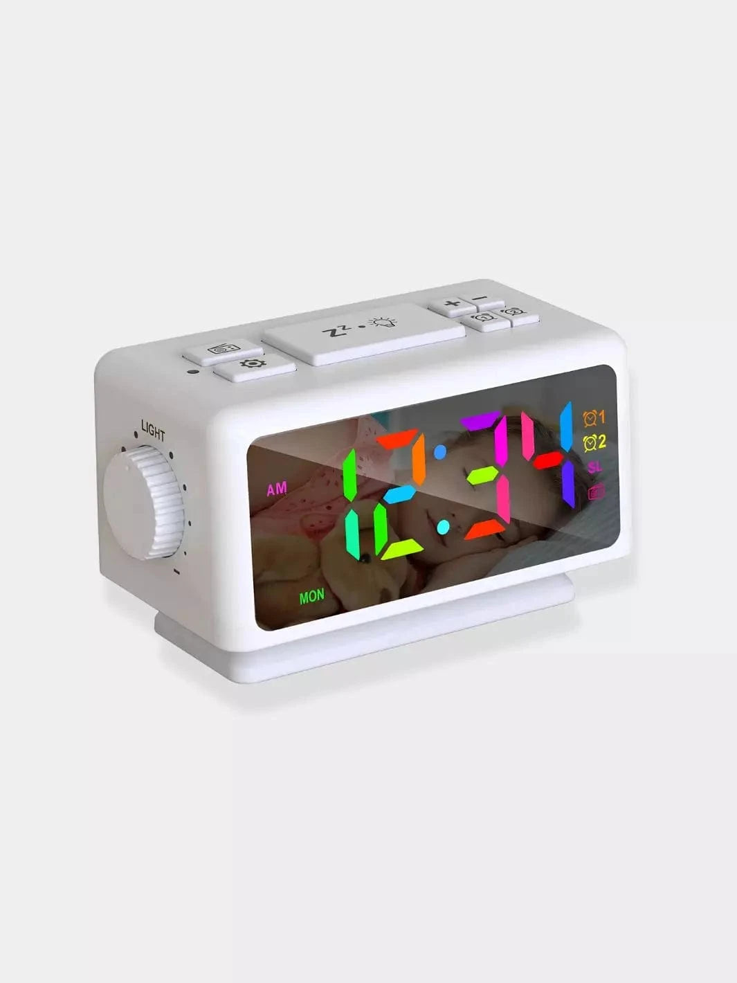 Radio réveil LED Blanc