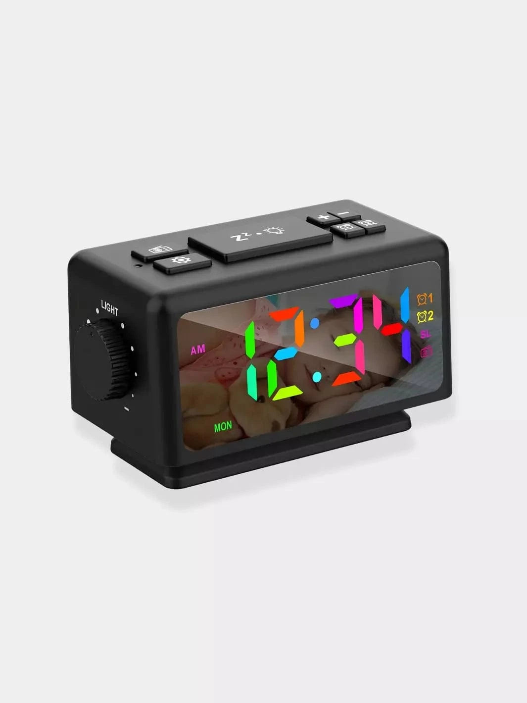 Radio réveil LED Noir