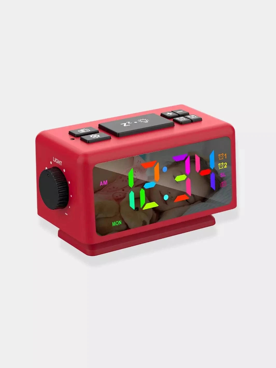 Radio réveil LED Rouge
