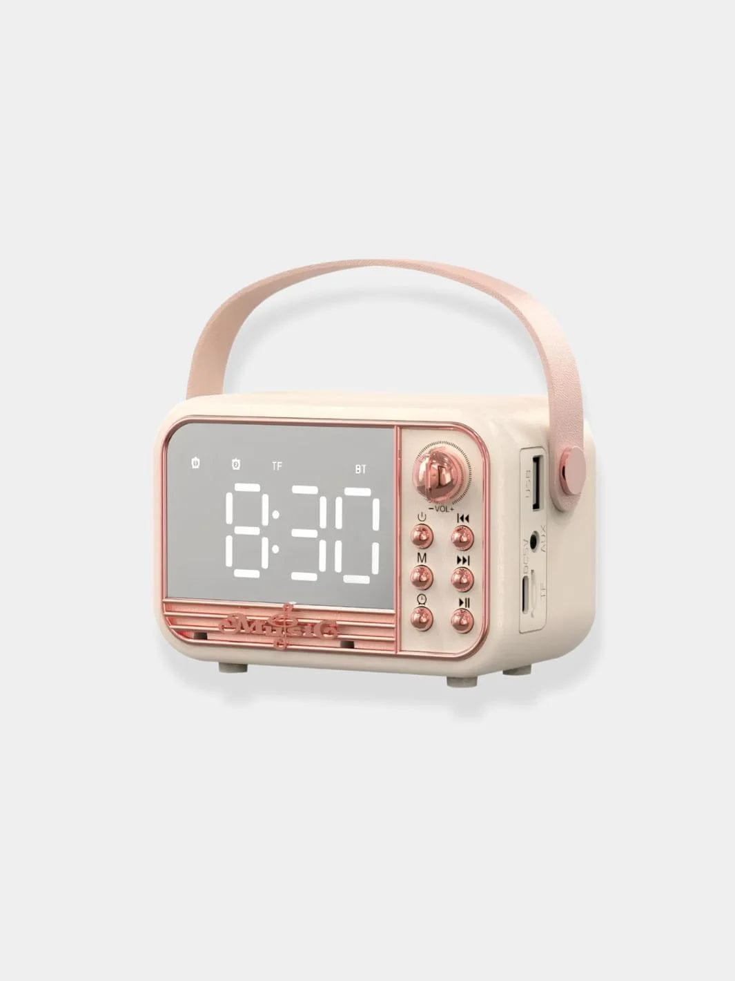 Réveil vintage portable beige