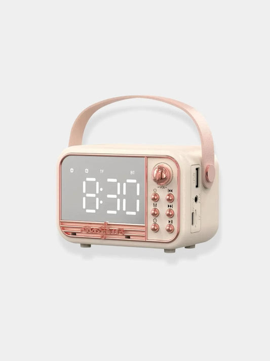 Réveil vintage portable beige